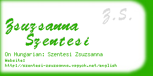 zsuzsanna szentesi business card